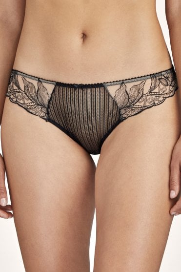 Aubade Fleur de Tattoo Italian Brief Black