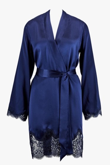 Toi Mon Amour Marine Silk Kimono