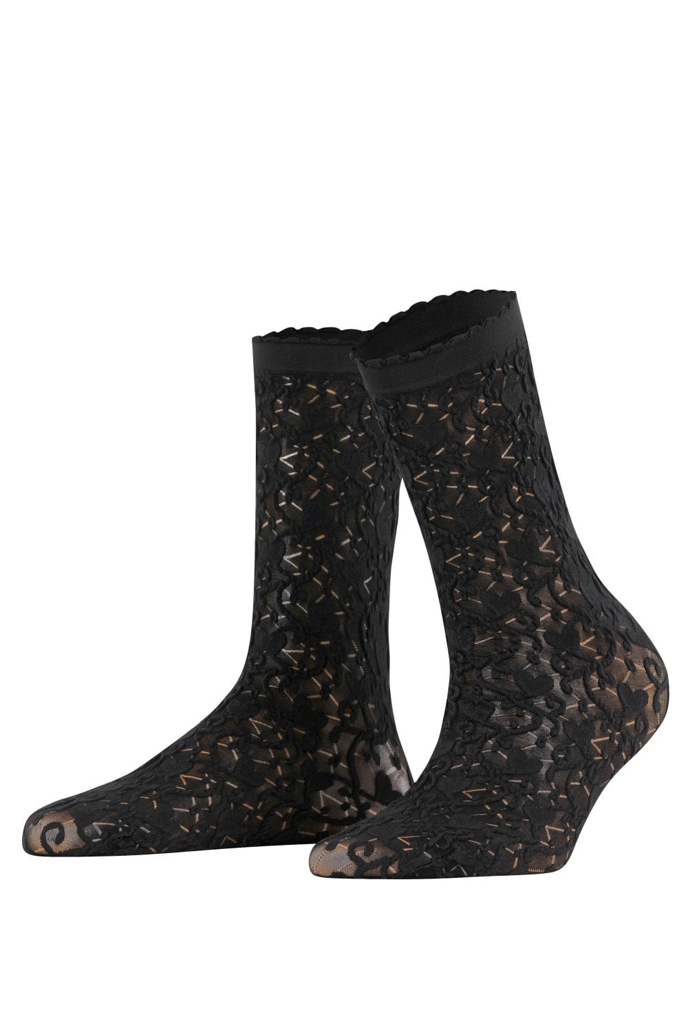 Falke Love Macrame 30 Denier Socks Colour: Black, Size: Shoe Size UK 5