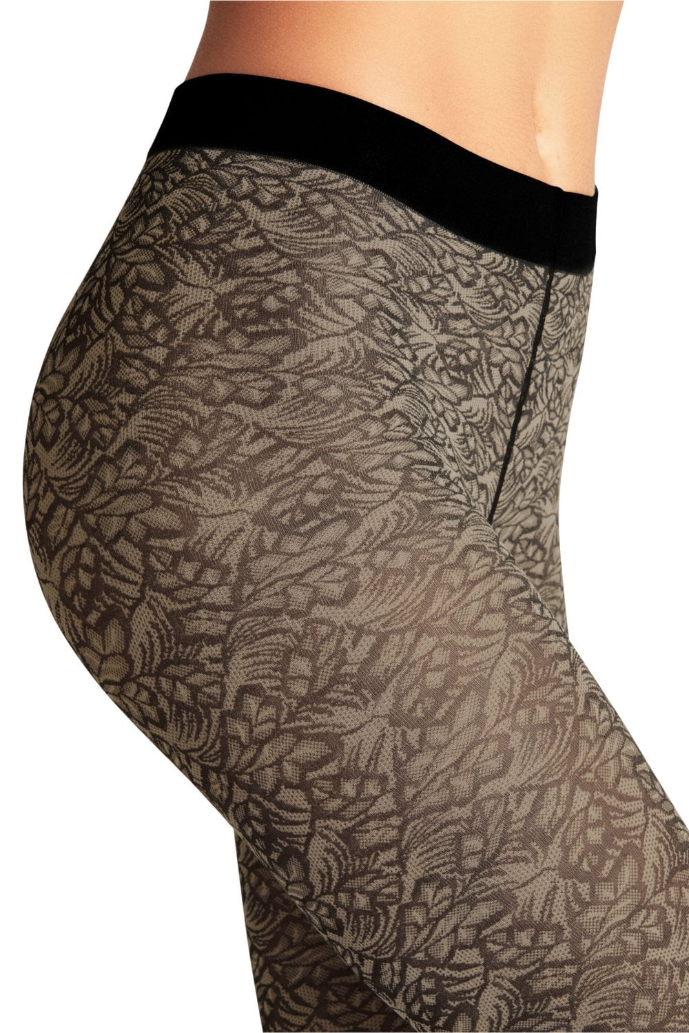 Falke Moulding Patterned Tights Colour: Dove, Size: M