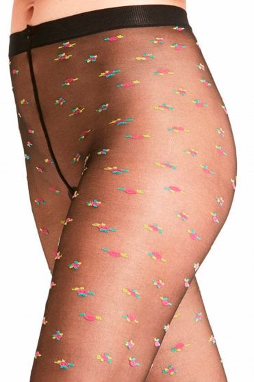 Small Rose 12 Denier Floral Patterned Tights