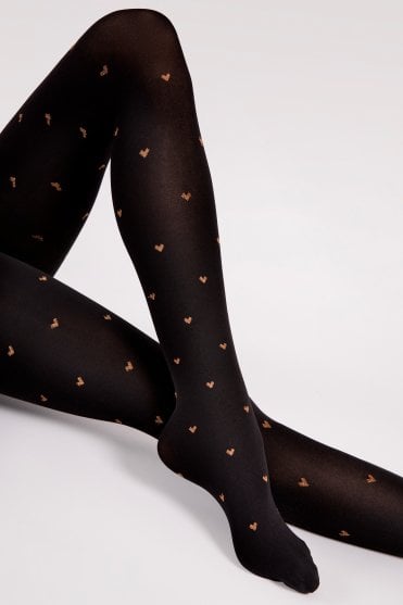 Fiore Copper Love Patterned Tights