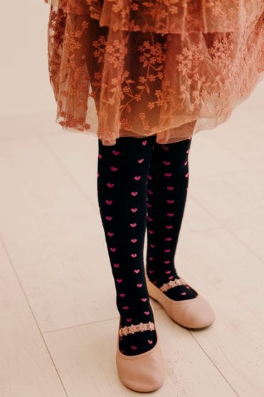 Fiore Rosy Heart Patterned Tights