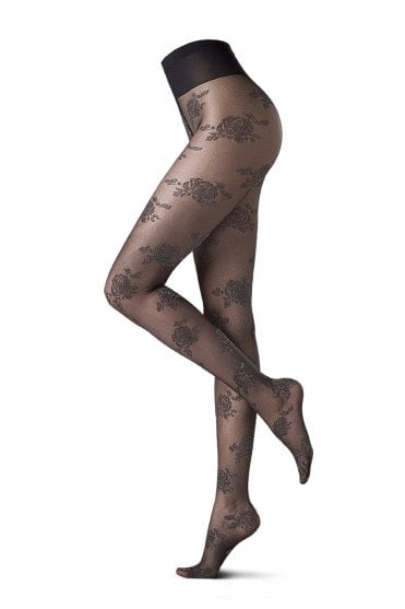 Oroblu Silver Rose Floral Tights