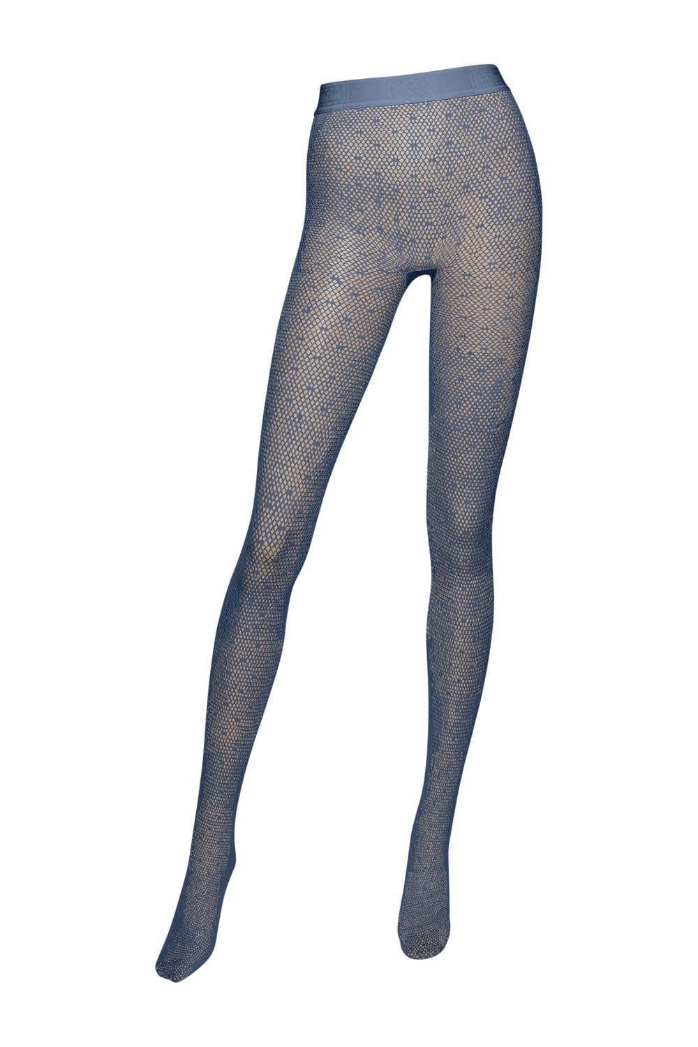 Wolford Dot Net Tights Colour: Dusty Blue, Size: M