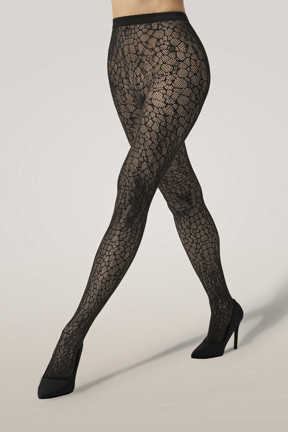 Wolford Reptile Net Tights Colour: Black, Size: M