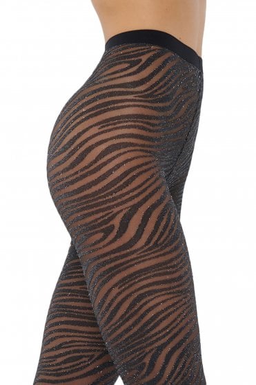 Wolford Zebra Tights Black/Silver